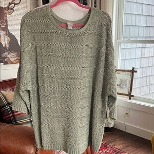 Chico's Sage Green Cotton Blend Pullover